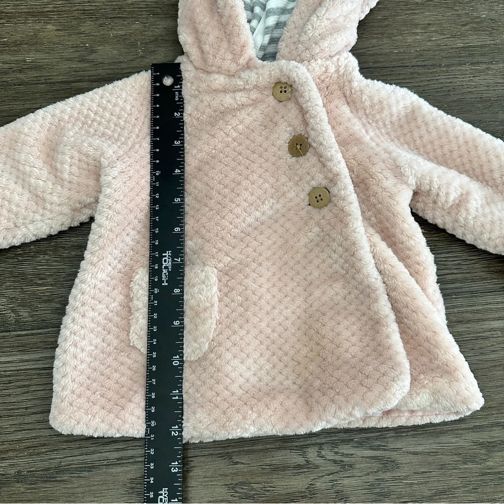 Tahari Faux Fur Hooded Jacket - Pink - 3-6 Months
